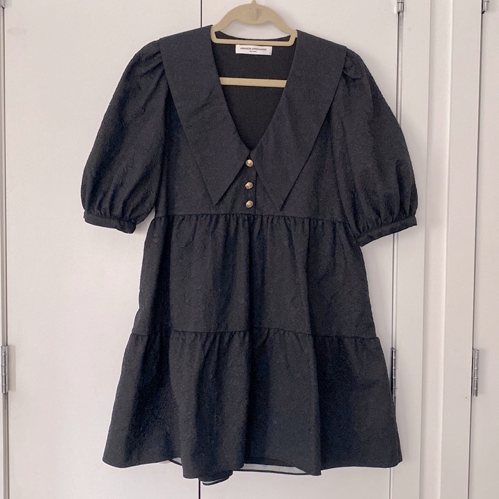 Amanda Uprichard Tiered Puff Sleeve Dress